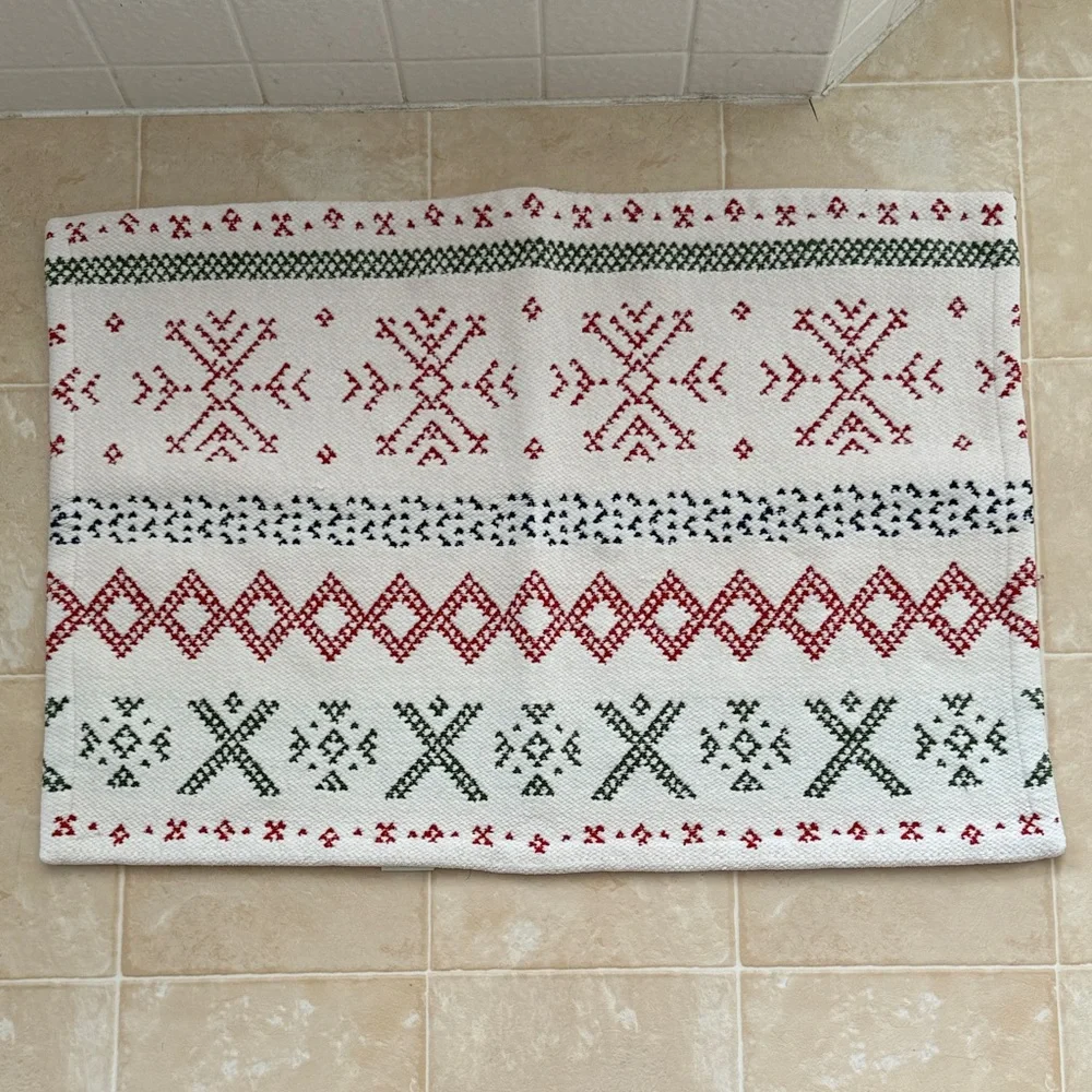 Festive Holiday Patterned Bath Rug